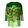 thumbnail image 5 of Mceream St Patricks Day Chandail pour Femmes Drôle Manches 3/4 Hauts Mignons Décontractés Col Rond T-Shirts Graphiques Trèfle Imprimé Floral 2026 Hauts Chemisiers Grande Taille Vert TTG, 5 of 5