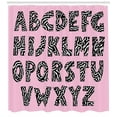 thumbnail image 3 of Ambesonne Pink Zebra Shower Curtain, Funky Letters Trippy, 69"Wx84"L, Pale Pink White, 3 of 3