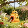 thumbnail image 5 of Diceymbol Beehive Hanging Bird Feeder Outdoor Wild Bird Feeder With Ladybug Sunflower Decor Rustproof Metal Chain Feeder For Garden Patio Yard And Backyard Bird Watching, 5 of 8