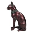 thumbnail image 4 of Egyptian Goddess Bastet Cat Sitting Figurine In Rustic Aged Bronze Patina Finish, 4 of 8