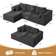 thumbnail image 6 of SERWALL 107" Modular Sectional Sofa, L Shaped Cloud Sectional Couch, Boneless Convertible Sofa for Living Room, Grey, 6 of 7