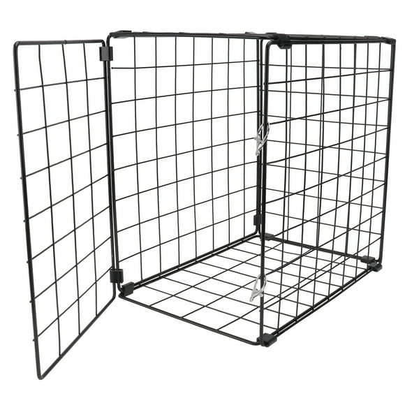OULII 1Pc Practical Black Foldable Cat Carrier Cage Rust Resistant for Pet Use