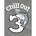 thumbnail image 2 of Gift for 3 Year Old Boy Girl Chill Out Shark 3rd Birthday Toddler Kids T-Shirt 4T California Blue, 2 of 5