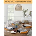 thumbnail image 5 of 15 Inch Round Placemats Set of 4, Orange Black Non Slip Heat Insulation PP Table Mats, Farmhouse Striped Modern Abstract Art Washable Place Mats for Kitchen Dining Party Table Decor, 5 of 7