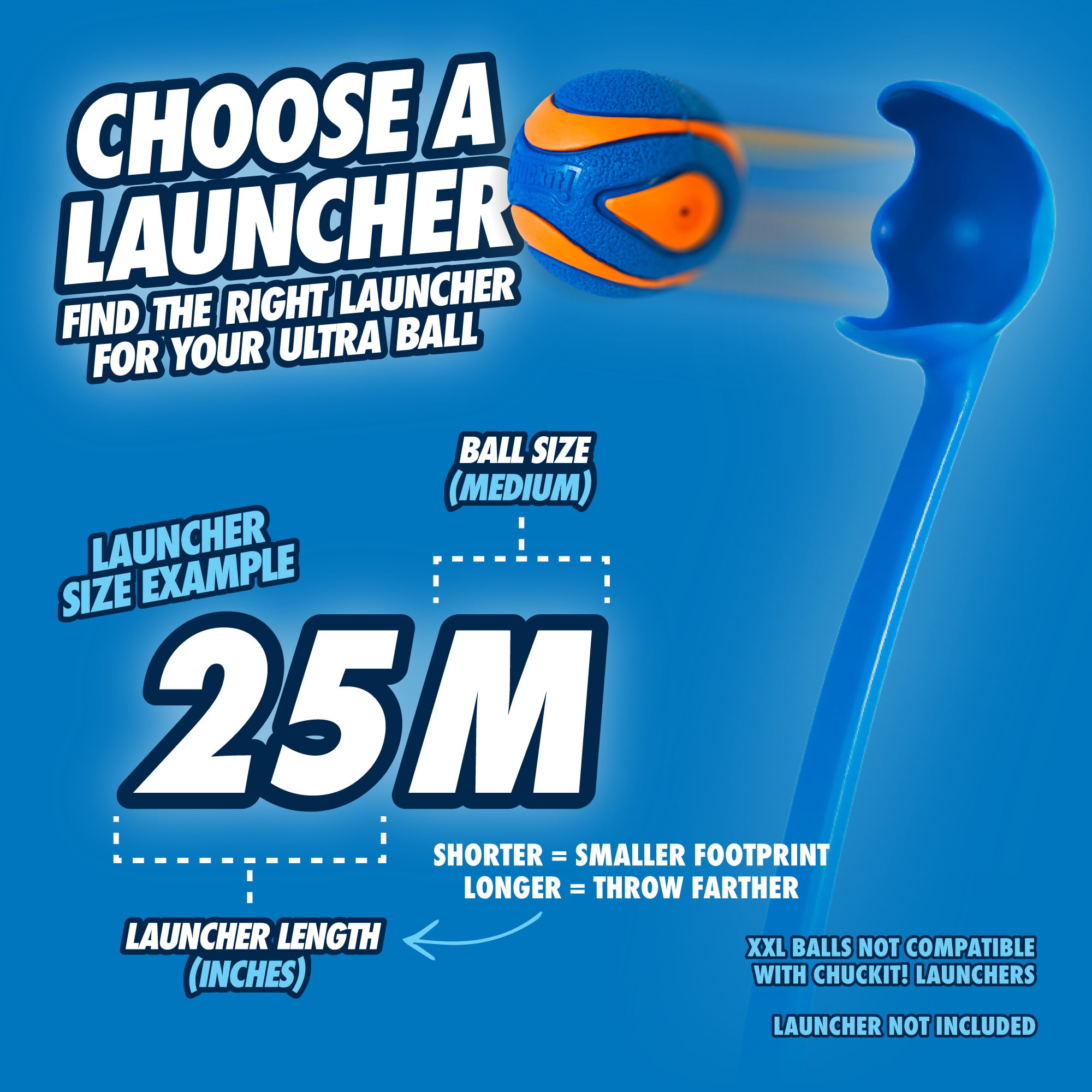 Chuckit! Sonic Ultra Squeaker Ball & Super Crunch Ball Fetch Dog Toy, Medium 2.5" for Dogs 20 to 60 lb, Blue, Pack of 2