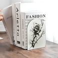 thumbnail image 6 of Naloa Black And White Rose 2 Pcs Bookend Large Capacity Office Book Ends for Home Office Library School Study Decoration, 6 of 8