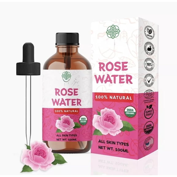 ABBASI & CO Rose Essential Oil– Large 100ml Organic rose oil for Skin, Face and Hair– Anti Ageing & Anti Wrinkle Serum – Natural Face Moisturizer for All Skin Types