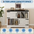 thumbnail image 6 of Gaderth 39 Inch Large Record Player Stand Vinyl Record Storage Cabinet, Record Player Table, Vinyl Record Stand, Record Player Cabinet, Turntable Table With Barn Doors For Living Room Or Bedroom, 6 of 7