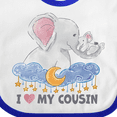 thumbnail image 4 of Inktastic I Love My Cousin Cute Elephants with Moon and Stars Boys or Girls Baby Bib, 4 of 4