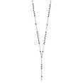 thumbnail image 5 of Auriga Fine Jewelry 925 Sterling Silver Rh-plated Black Beaded Rosary w/1.25in .ext. Necklace for Women 19", 5 of 7