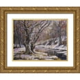 thumbnail image 1 of Chodyukov, Aleksander 32x25 Gold Ornate Wood Framed with Double Matting Museum Art Print Titled - Snowy River, 1 of 4