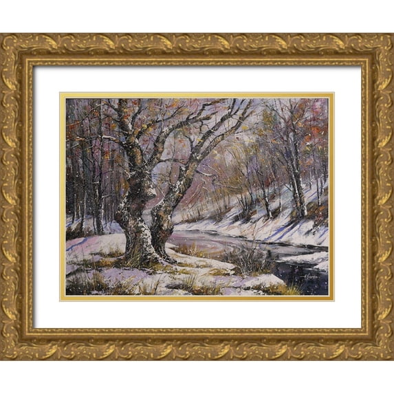 Chodyukov, Aleksander 32x25 Gold Ornate Wood Framed with Double Matting Museum Art Print Titled - Snowy River