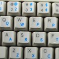 thumbnail image 1 of COLEMAK Autocollant pour Clavier avec Lettrage Bleu Fond TRANSPARENT, 1 of 4