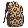 thumbnail image 2 of Brown and Beige Leopard Print 17" School Backpacks for Teens,Waterproof Oxford Fabric,S-Shape Padded Straps for School,Travel,Hiking,Camping, 2 of 6