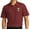 Burgundy, variant on Mens Pickleball Patch Short Sleeve Polo Shirt, Large White