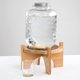thumbnail image 2 of Dispensador de bebidas de agua de bambú, soporte para vaso, dispensador de jugo, limonada, líquido, base de encimera con tapete antideslizante, soporte para piso de plantas, adecuado para latas de, 2 of 8