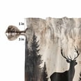 thumbnail image 5 of Half Window Curtain 36 Inches Long, Vintage Forest Deer Window Treatment Curtain Drapes, Rustic Country Wildlife Woodland Small Tier Curtains for Bathroom Over Sink, 27.5"x36", 2 Panels, 5 of 7