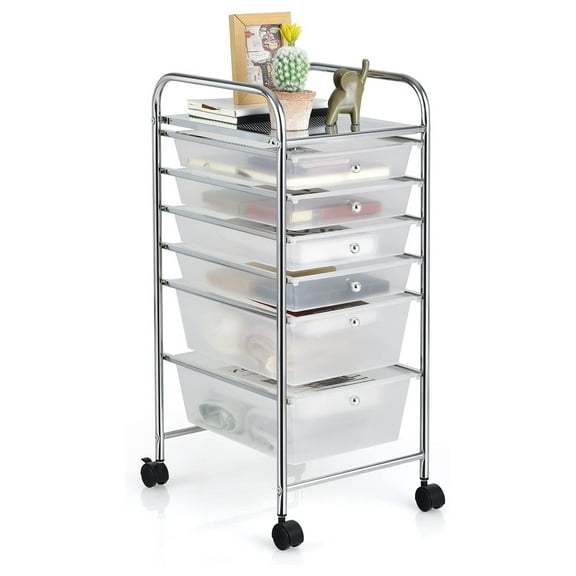Unbranded 6-Drawer Art and Craft Storage Utility Cart, Rolling, 30 in