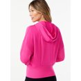 thumbnail image 3 of Sofia Active by Sofia Vergara Women's Ribbed Zip Fleece Hoodie, 3 of 6