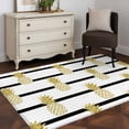 thumbnail image 3 of Yellow Pineapple Area Rugs 4x6 ft Abstract Fruit White Black Stripe Modern Washable Rug Non Slip Indoor Carpet Absorbent Floor Mat for Living Room Bedroom Dining Room, 3 of 9