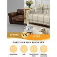 thumbnail image 5 of Beige Plaid Couch Cover for Dogs, Vintage Grid Stripe Minimalist Art Linen Washable Sofa Covers Slipcover for Pets Dogs Futon Cover, Couch Recliner Covers, Oversized Chair Slipcover 71"x91", 5 of 9