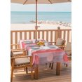 thumbnail image 2 of Outdoor Tablecloth with Umbrella Hole for Patio/Picnic/Party/Camping, Pink Grey Ombre Waterproof Table Cloth Rectangle Table Cover Washable, Abstract Art Modern Polka Dot Striped (54"x 80"), 2 of 9