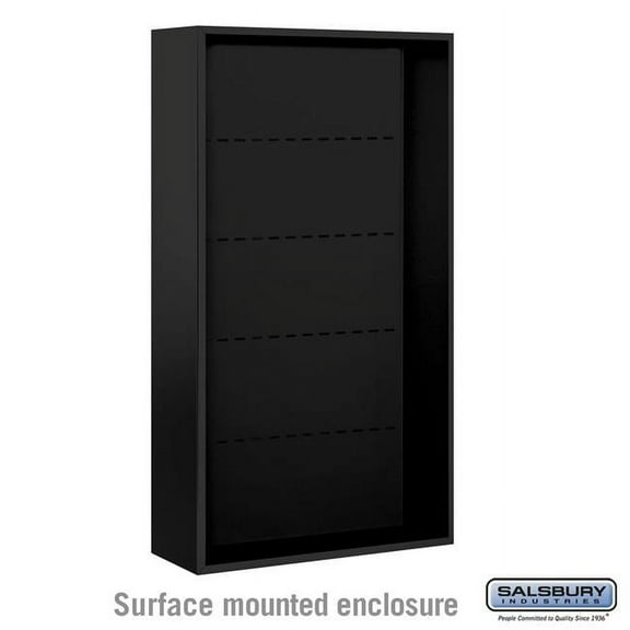 Salsbury Industries  32.25 x 57.875 x 17.5 in. Surface Mounted Enclosure Mailbox for 3716 Double Column Unit, Black