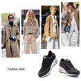 thumbnail image 4 of High Heeld Wedge Sneakers for Women - Ladies Hidden Sneakers Lace Up Shoes, Best Chioce for Casual and Daily Wear Black, 4 of 6