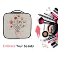 thumbnail image 6 of FORMRS Travel Makeup Bag Large Capacity Train Case Cosmetic Organizer with Adjustable Dividers, Red Flower, 6 of 8