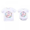 thumbnail image 6 of LOVEBAY Kids Outfits Sister Matching Outfits For Baby & Little Girl Crew Neck Cute Letter Print T-shirt Summer Plain Top Tees Toddler Girls T-shirt, 6 of 7