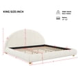 thumbnail image 3 of Noble House Lit Plateforme Bouclé Très Grand Size, Tête de Lit Ronde Courbée, Cadre Bas, Blanc, 3 of 8