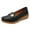 Black, variant on Women's Square Toe Ballet Flats - Metal Accent Slip - On Shoes, Trendy Casual Walking Footwear, Comfortable Low - Heel Loafers, Stylish Party Dress Shoes