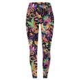 thumbnail image 4 of Arlun Carnival Leggings for Women High Waist Tummy Control Yoga Pants 2026 Fashion Mardi Gras Printed Lifting Sports Workout Running Casual Leggings 4-Black M, 4 of 4
