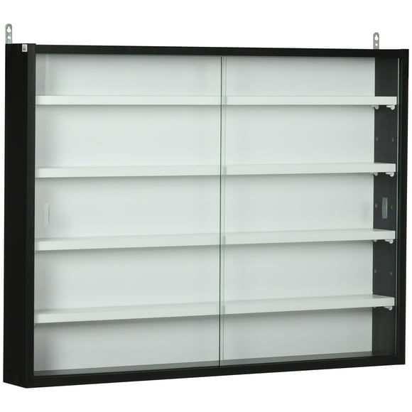 HOMCOM 5-Storey Wall Shelf Display Cabinet, Shot Glass Display Case