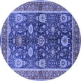 thumbnail image 1 of Ahgly Company Machine Washable Indoor Round Oriental Blue Industrial Area Rugs, 6' Round, 1 of 4