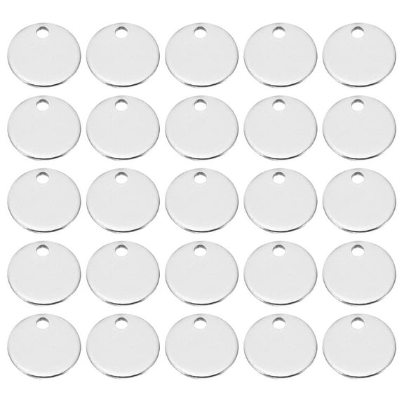 8mm Steel Disc, 200pcs Round Metal Stamping Blanks Tags Circle Metal Plate DIY for Laser Engraving Stamping, Silvery