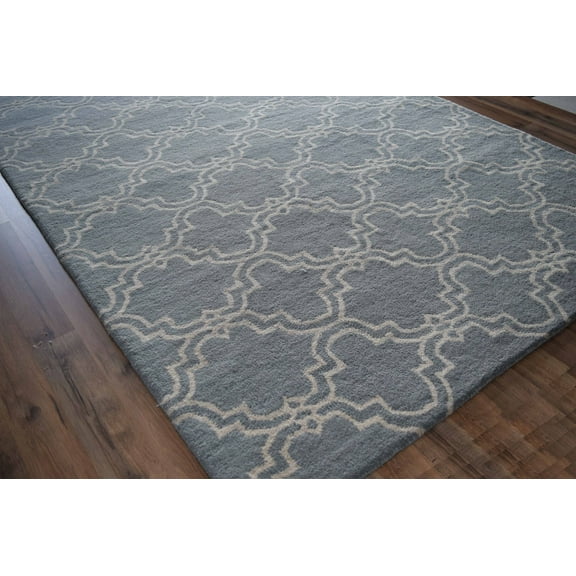 Rugs America Delano Collection Clover Light Blue DL200 Contemporary Geometric Area Rug 8' x 10'