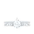 thumbnail image 5 of Rosec Jewels Moissanite Pear Shape Engagement Ring for Women - Double Band Ring - 5X7 mm - D-VS1 Quality, 10K White Gold, US 8.50, 5 of 9