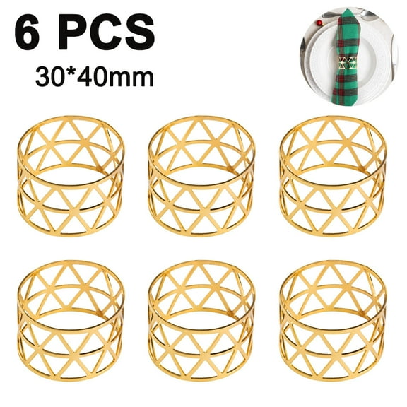 Napkin Rings Set of 6, Napkin Ring for Family Dinners, Holidays Weddings, Indoor Outdoor Parties
