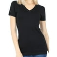thumbnail image 4 of Woman 4 Pack Basic Short Sleeve Casual Loose Cotton T Shirt Top Blouse Black Charcoal 1X (ZN 3009) BLK BLK CHR CHR, 4 of 4