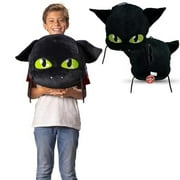 Miraculous Ladybug - Huggie Hideaway Plagg, 16.5-inch Black Plush Pillow, Super Cute Soft Stuffed Toy for Kids with Large Zipper Secret Pocket in The Back, Wyncor