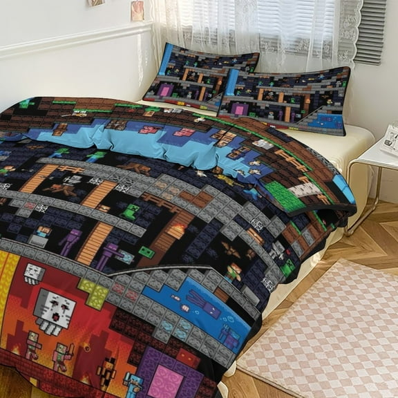 Fortnite Bedding Sets Twin Queen King Size Game Printed Bed Set 3Pcs Duvet Cover Bedroom Decor for Boys Girls Adult Gift 1Comforter 2 Pillowcases