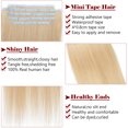 thumbnail image 4 of SEGO 20 Pcs Tape in Hair Extensions 100% Real Remy Human Hair Double Side Skin Tape Straight Silky Hair Clearance Black/Blonde/Red, 4 of 9