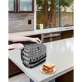 thumbnail image 3 of Gray Black Plaid Toaster Cover 2 Slice, Small Kitchen Appliance Covers, Vintage Star Greyish Buffalo Lattice Toaster Oven Cover with Loop, Bread Machine Cover Polyester Dust Cover Protection, 3 of 4