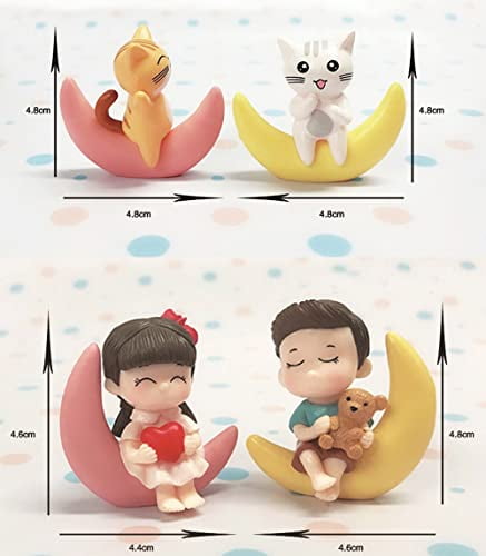 6 PCS Anime Cat Cake Topper Anime Mini Figurine Mini Giocattoli per Bambini e Baby Shower Forniture per la Decorazione della Torta della Festa di Compleanno 