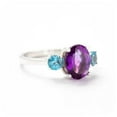 thumbnail image 2 of Blue Topaz Amethyst Eternity Band Ring Wedding Engagement Trilogy Anniversary Gift Ring 925 Sterling Silver Gemstone Jewelry For Women Gift, 2 of 5