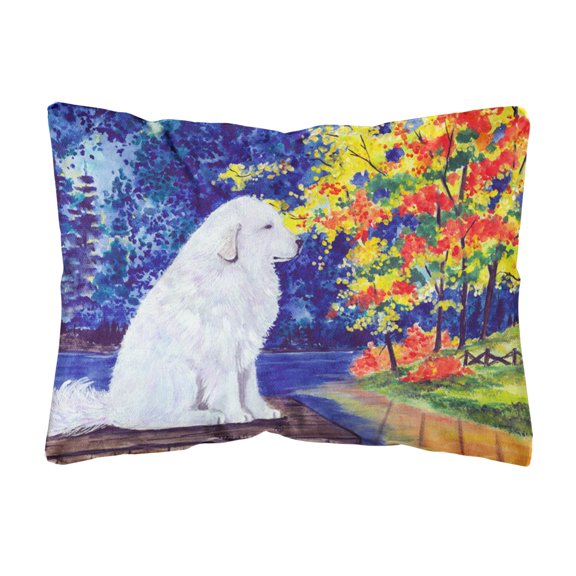 Caroline's Treasures SS8240PW1216 Great Pyrenees Decorative   Canvas Fabric Pillow, 12H x16W, multicolor