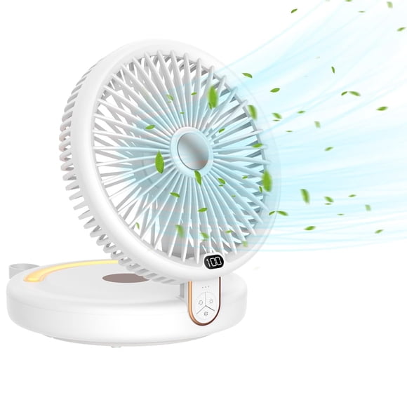 Ventilador de mesa SLub Vortex con oscilación automática, 6 velocidades, 4000 mAh, blanco
