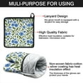 thumbnail image 7 of Blue Pioneer Flower Kitchen Oven Mitt and Pot Holder Sets 4 Pcs for Baking, Cooking and Grilling, Heat Resistant Up To 392 °F, 7 of 7
