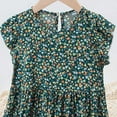 thumbnail image 4 of Spazoro Toddler Girls A-Line Dress, 2025 New Style Crew Neck Sleeveless Floral Print Summer Dresses for Child Girls Green Size 6 T, 4 of 5